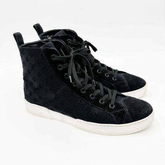 Louis Vuitton Monogram Hightop Stellar Black Sneaker Size 39, 9 - Picture 1 of 13